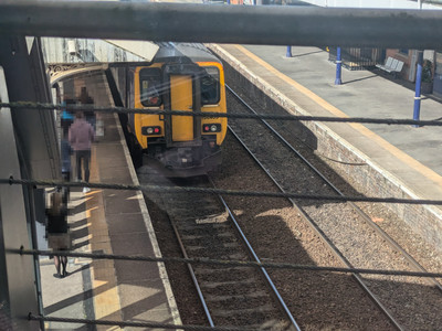 The front of a Northern train number 1 5 6 4 0 3